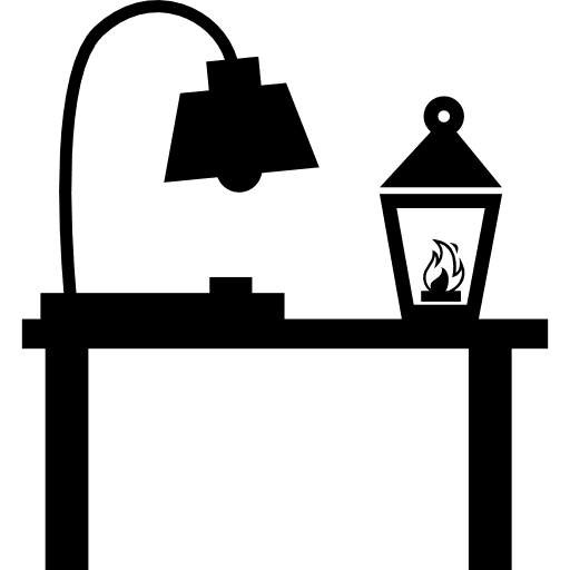 Education about light materials light desk icon