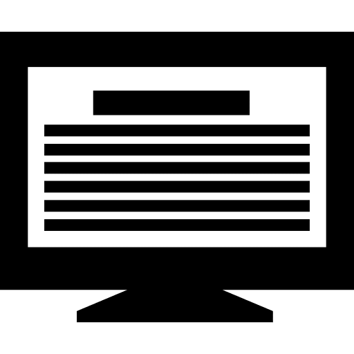 Screen with text lines lines screen information icon