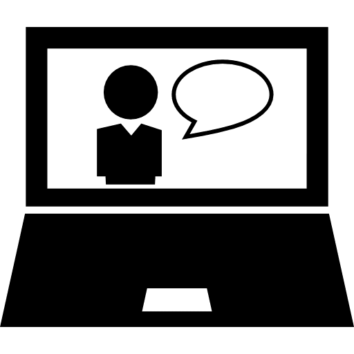 Teacher teaching online on laptop screen education teacher teaching icon