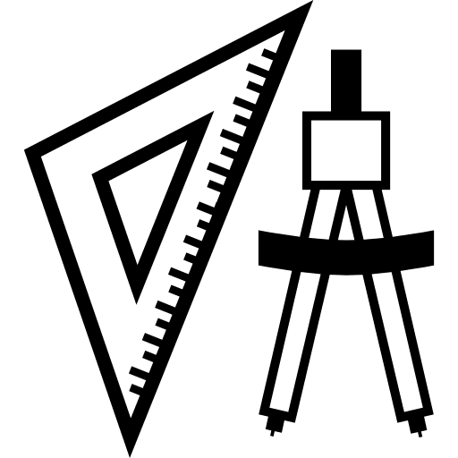 Compass and ruler education drawing tool icon