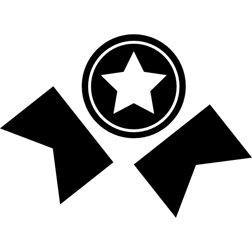 Medal with star symbol win competition icon