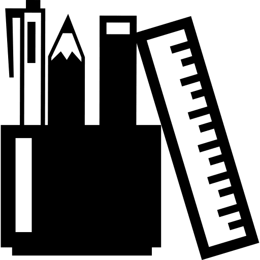 Pens pencil and ruler writing write pens icon