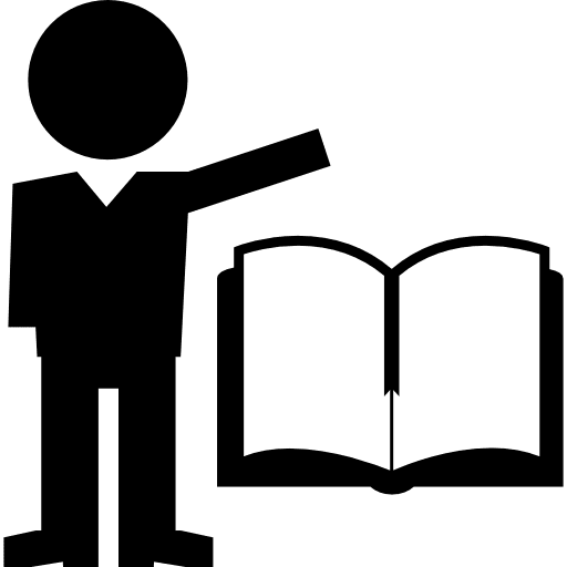 Man and book education stick man man icon