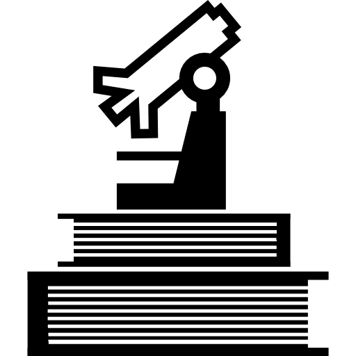 Educative books and microscope on top tool tools book icon