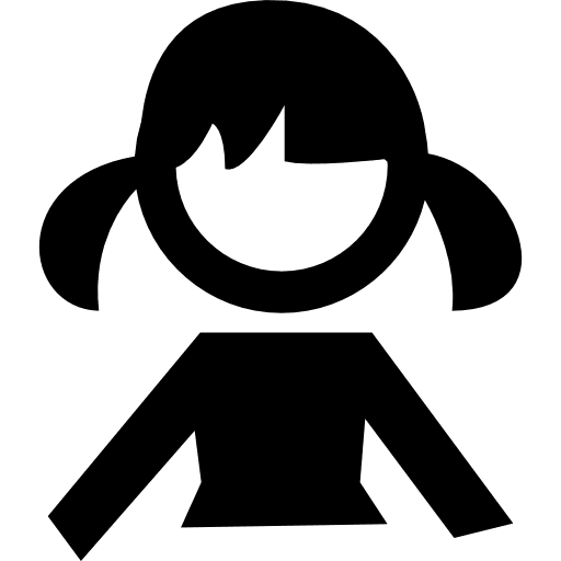 Girl with ponytails girl ponytails female icon