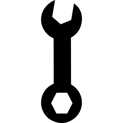 Wrench for nuts fixing building trade tools and utensils icon