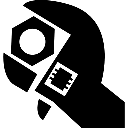 Wrench with adjusting system for different nuts sizes nut tools tool icon