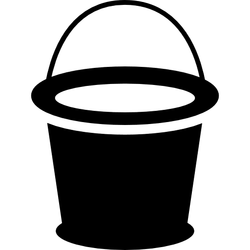 Pail cylindrical shape tool for construction materials container tools pail icon