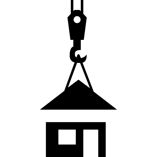 Roof holding of a crane on prefabricated house home crane prefabricated icon