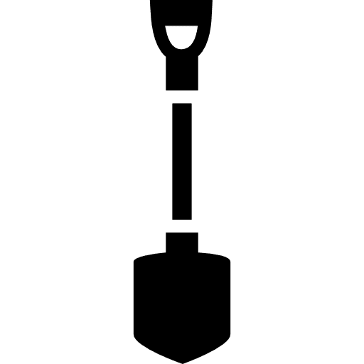 Shovel agriculture equipment tool in vertical position gardening tool tools icon