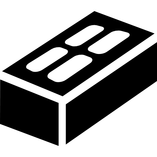 Brick build tools and utensils bricks icon