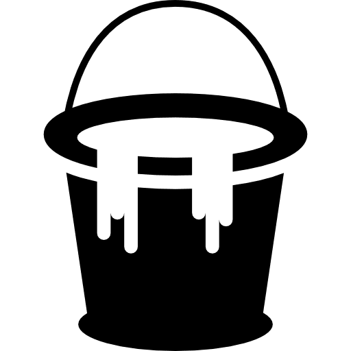 Painting in a pail cylindrical tools and utensils paint icon