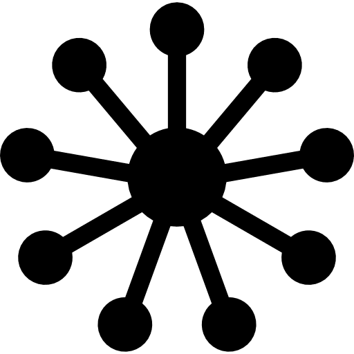Centralized connections atom concentric hub icon Centralized connections atom concentric hub icon
