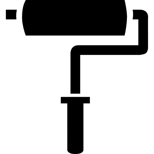 Paint roll tools and utensils roller painting icon