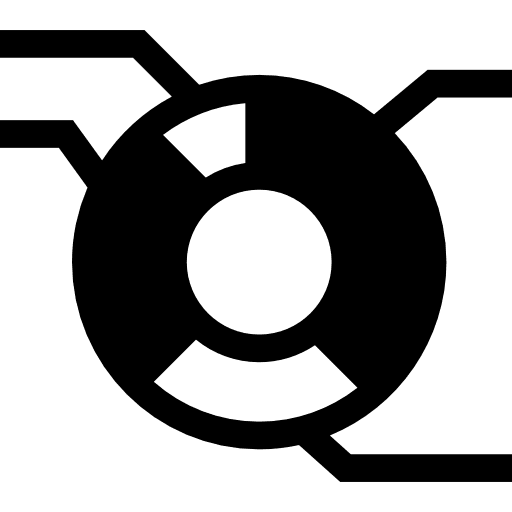 Pie chart with information business distribution graph icon Pie chart with information business distribution graph icon