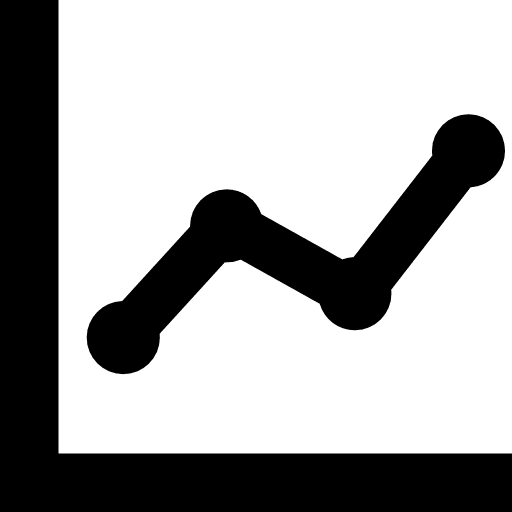 Line dot chart dots chart increase icon Line dot chart dots chart increase icon