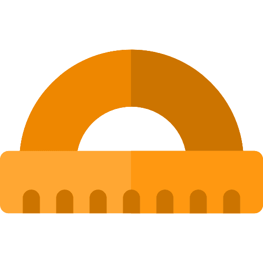 Protractor tools and utensils school material measuring utensils icon
