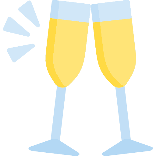Champagne toast champagne glass alcohol icon