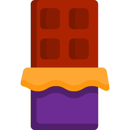 Chocolate food and restaurant bar snack icon