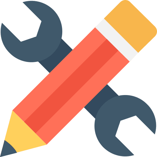 Settings writing wrench settings icon