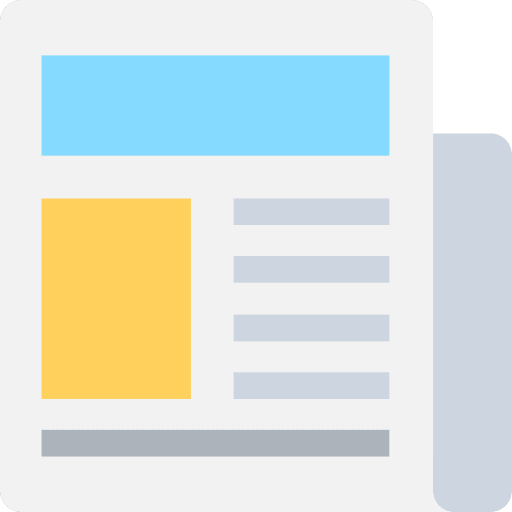 Newspaper communications journal interface icon