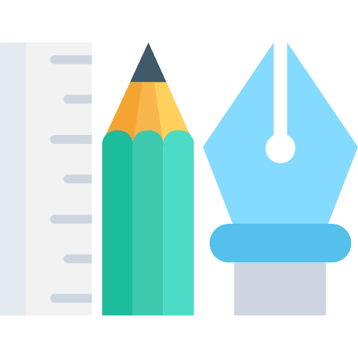 School material pencil school material pen icon