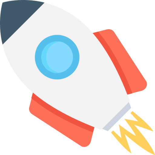 Startup kick off rocket transport icon