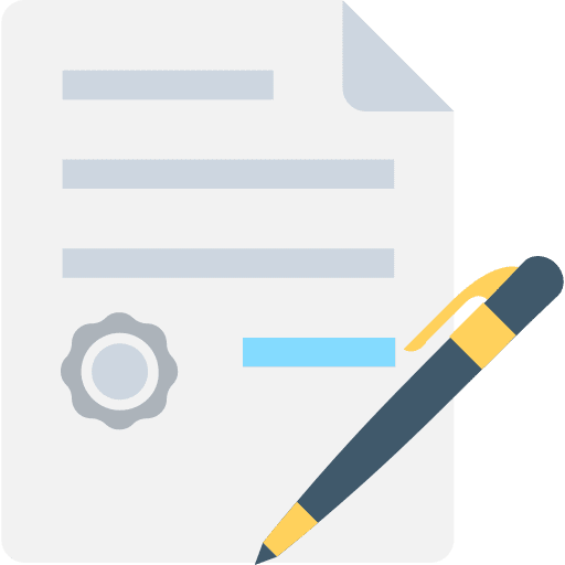 Contract interface business and finance education icon