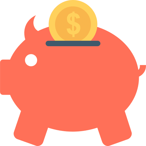 Piggy bank business and finance save funds icon