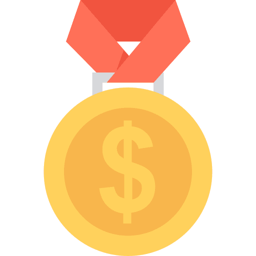 Medal insignia dollar emblem icon