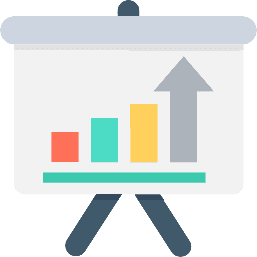Analytics presentation seo and web stats icon