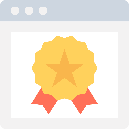 Browser certificate seo and web diploma icon