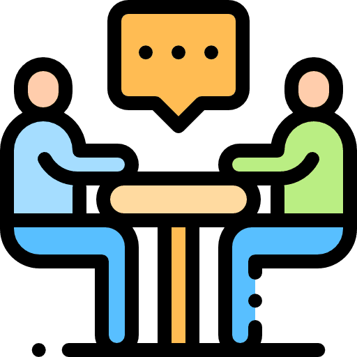 Interview businessman communications people icon