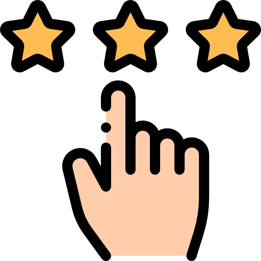 Rating pointing hands and gestures stars icon