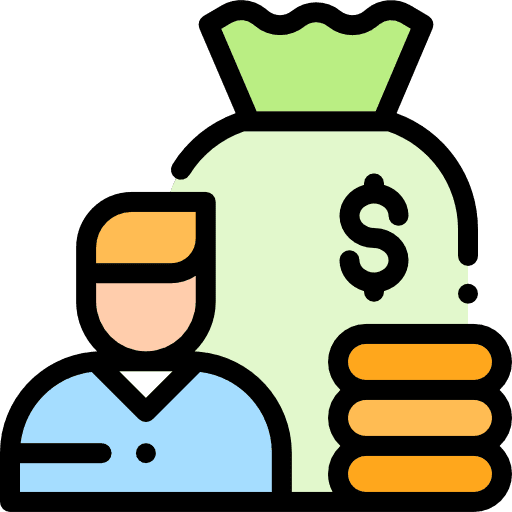 Salary money bag income earning icon