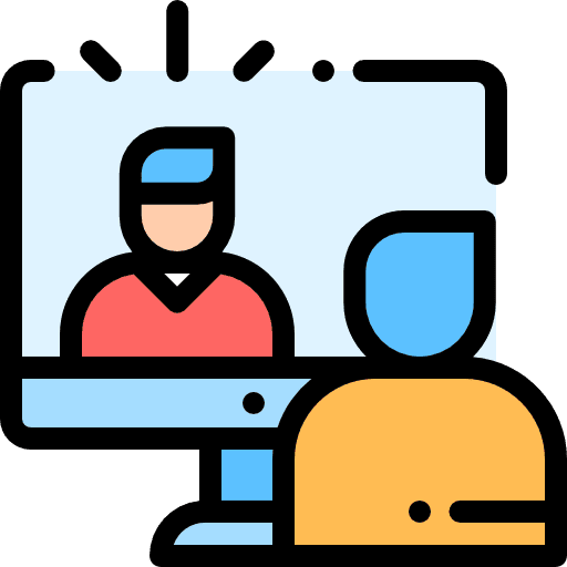 Video conference boss job people icon
