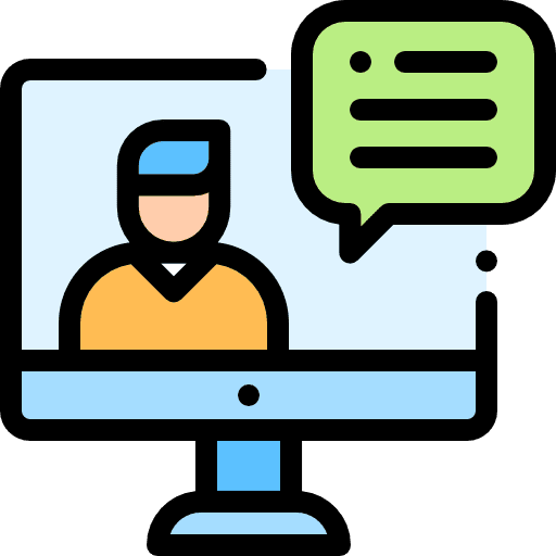 Video conference interview people human resources icon