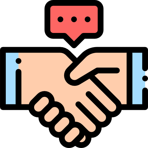 Handshake agreement communications business and finance icon