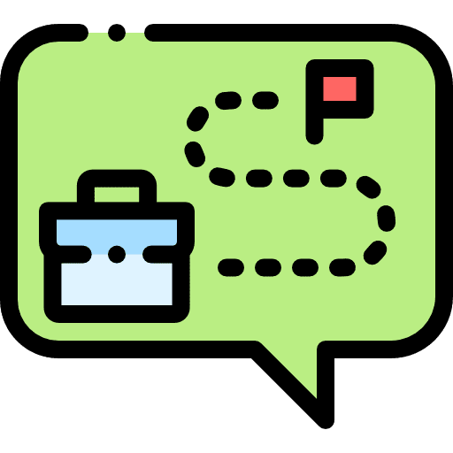 Strategy planning career communicating icon