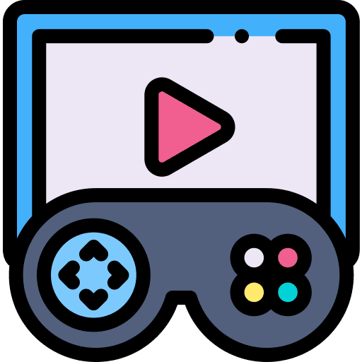 Videogame start screen computer icon