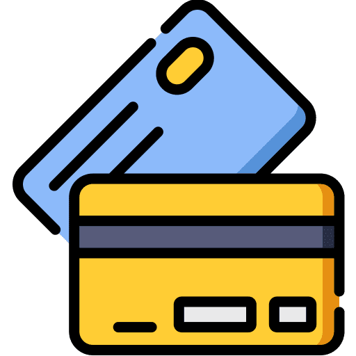Credit business and finance debit card pay icon