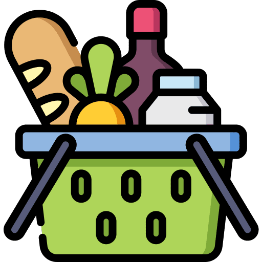 Groceries food and restaurant supermarket groceries icon