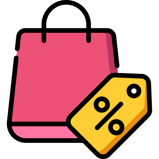 Shop bag percentage marketing shopping icon