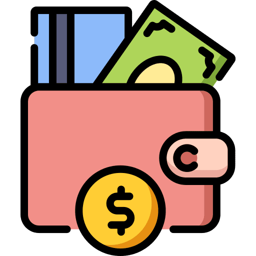 Wallet cash card credit card icon