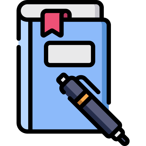 Book stationery pen school material icon Book stationery pen school material icon