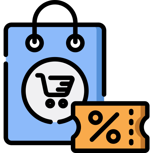 Discount shopping bag sell percentage icon Discount shopping bag sell percentage icon
