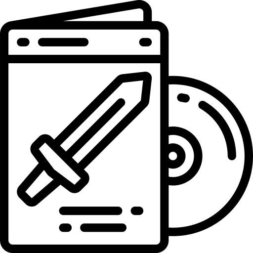 Rpg game sword video game disc icon