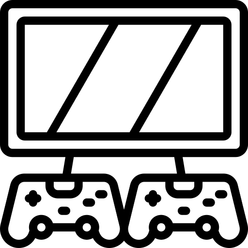 Two players monitor two players gamepad icon