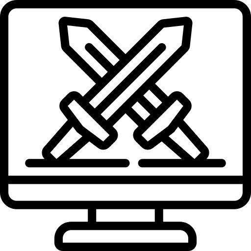 Rpg game shield game monitor icon