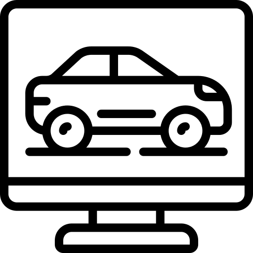 Racing video game monitor car icon